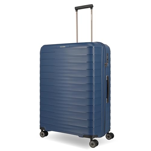 Travelite Koffer groß, MOOBY L, Kratzfeste Hartschale, mit recyceltem Material, 77 cm, 106 l, 3,7 kg, mit 4 leichtläufigen Doppelrollen & TSA-Schloss – robuster Reisekoffer für Lange Reisen