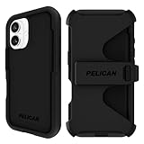 Pelican Voyager iPhone 16 ケース [MagSafe対応] 頑丈な携帯電話ケース 18フィート ミリタリーグレードの落下保護 - iPhone 16用ベルトクリップホルスター付き高耐久電話カバー - ブラック