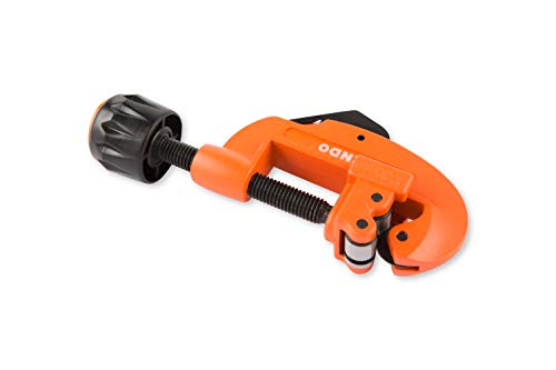 KENDO Cortatubos profesional – Para tubos de diámetro de 3 – 30 mm – Adecuado para cobre y aluminio – Carcasa robusta de zinc fundido a presión – Desbarbador integrado