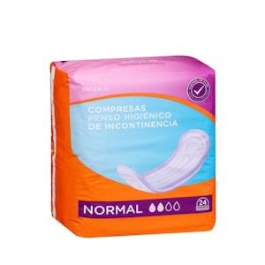 Compresa sin alas de incontinencia Normal Paquete 24 ud.