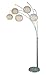 Lite Source LSF-8872PS/WHT Deion 5-Light Arch Floor Lamp, 16" x 50" x 95.5", Polished Steel Finish/White Pleated Vinyl Shade