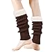 Ewanda store Winter Leg Warmers for Women and Girls Warm Knitted Socks Knitted Wool Crochet Long Boot Socks New Year's Day Socks Christmas Socks,Coffee