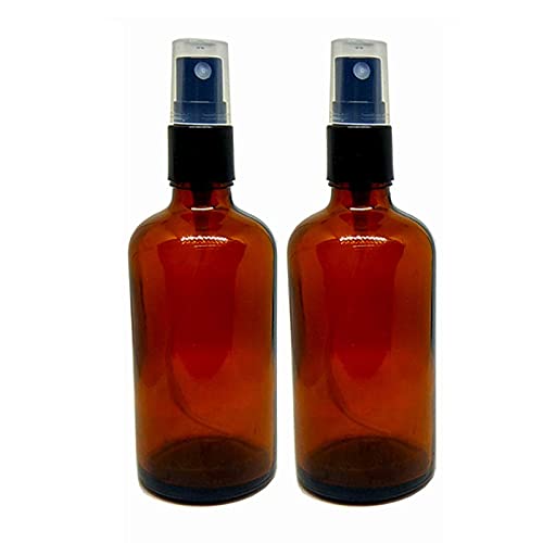 WHOLESALE PACK OF 12PCS 100ML Multipurpose Refillable Amber Glass Round Bottle with Black Mist Spray Pump for DIY Perfume, Essential Oils,Hand Sanitizer, Aromatic Water,Beauty 100% LEAK PROOF-image-33