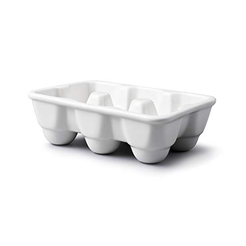 WM Bartleet & ‿Sons 1750 Boîte de Rangement en Porcelaine 6 œufs pour réfrigérateur ou Plan de Travail de Cuisine Blanc