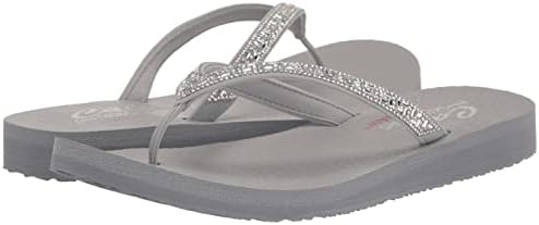 Skechers Women's Meditation-GEO Princess Flip-Flop, Grey, 9 | Image 6