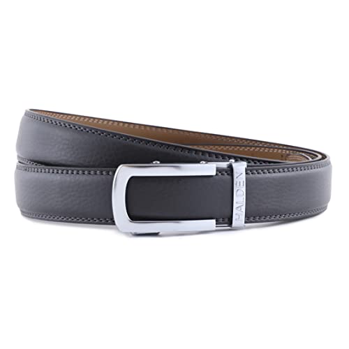 FALCON Belts For Men Casual (Free Size Fits Up to 44 Inch Waist) Ratchet Straps, Unique Magnetic Auto-lock Buckle Autolock Belts For Men, Grey Belt & Silver Matt Buckle, Free Size