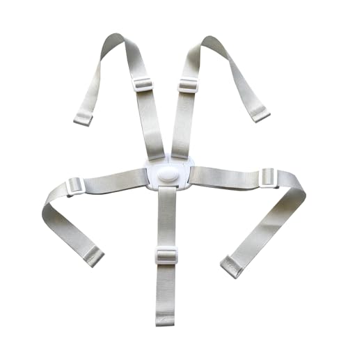 Arnés de Seguridad 5 Puntos para Niño - Cinturón Ajustable para Trona Cochecito y Silla de Auto - Correas de Hombrera y Entrepié con Hebilla Central - Sistema de Sujeción Infantil