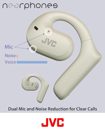 Image of JVC Nearphones Open Ear True Wireless Headphones with 16mm Large Drivers for Powerful Sound, Single Ear use, and Long Battery Life (up to 17 Hours) - HANP35TW (White)