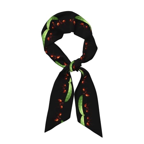 HLBSDM Pequeñas hormigas escondiéndose de la lluvia. Bufanda de moda para mujer. Adecuada como bufanda, pañuelo para el cabello, diadema, cinta para el cabello, muñequera. Color negro. Talla única.
