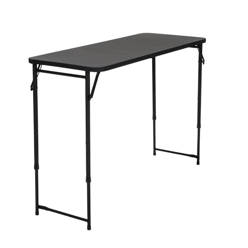 COSCO 14440BLK1E Plastic Top Adjustable Height Folding Table 20' x 48' Black