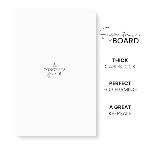 Karto Graduation Signature Board for Class of 2024 - Party Supplies, Graduation Signing Guest Book, or Card Alternative - Poster Size 11x17 (Unframed) - Congrats