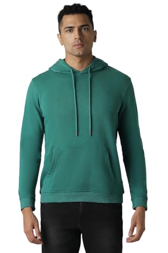 Image of Van Heusen Men's Hooded Neckline Full Sleeve Premium Cotton Blend Sweatshirt for Men | Effortless Styling | Comfort Wear