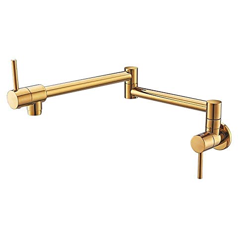 Grifo mezclador Marca Todos los grifos de lavabo de agua caliente plegables individuales de bronce Horizontal en la pared Grifo giratorio de lavabo de cromo Grifo de agua (Color : Ancient Black) Know