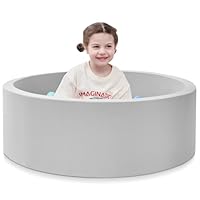 SHJADE Foam Ball Pit, 35.4\"x 11.8\" Ball Pits for Toddlers, Soft Round Kiddie Baby Playpen Ball Pool for Kids, Ideal Gift for Babies Indoor and Outdoor Game, Grey, (Balls not Included)