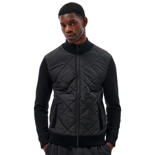 Barbour Pull matelassé Arch Diamond homme noir sweat chaud chic