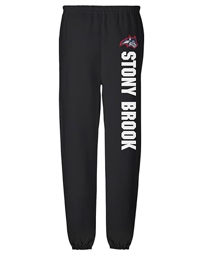Stony Brook University Official Collegiate Team Logo Jogger Sweatpants, Black, Medium