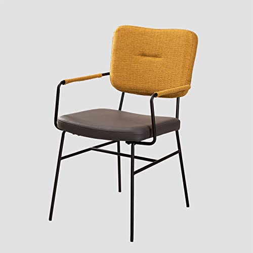 SKLUM Chaise de Salle à Manger Milih avec accoudoirs Moutarde - Gris Foncé