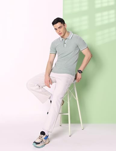Image of Symbol Premium Men's Cotton Rich Textured Pique Polo T-Shirt - Regular Fit | Pique Knit (Available in Plus Sizes)