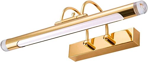 Espejo gabinete iluminación de pared de metal dorado de lujo y diseño contemporáneo