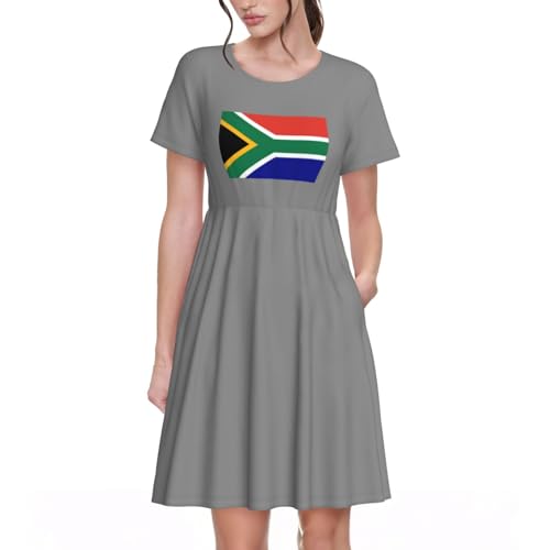 Robe à manches courtes pour femme imprimé sud-africain de bureau