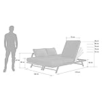 OUTLIV. Doppel-Gartenliege Atlanta Anthrazit/Grau