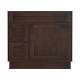 Vanity Art 36 Inch Single Shutter Door Bathroom Vanity Base Cabinet with 2 Functioning Shaker Drawers, Strudy Floor Mount Storage Cabinet Organizer for Bedroom, Living Room, Kitchen, VA4036-2LB