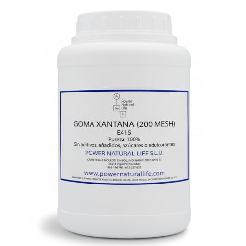 Goma Xantana en Polvo Power Natural Life - Grado Alimentario - Espesante Natural E415 (200 mesh) - Envase de 1 kg - Ideal para Repostería, Salsas, Pan Sin Gluten y Cocina Profesional