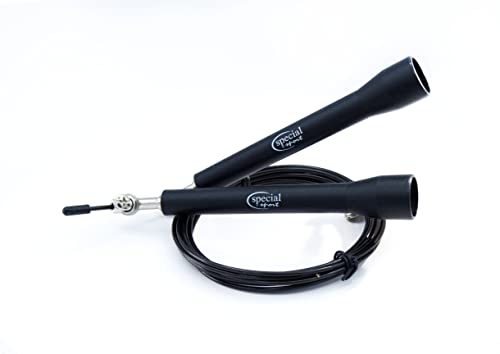 Corda da Salto Veloce in Acciaio Nero Regolabile