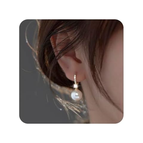 KesaPlan 14K Gold Plated Pearl Earrings Cover