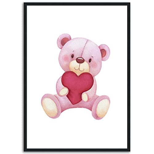 Art mural enfant Rose Love Teddy un tableau tendre pour éveiller l'amour