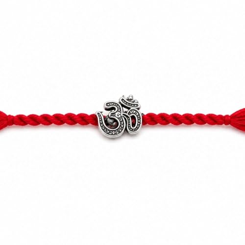 Image of I Jewels Traditional Silver Plated Om Rakhi for Men Boys Brother (R504S)