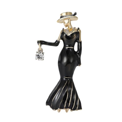 Image of Fashion Lady Brooch Pin for Women Girls Colorful Enamel Crystal Lapel Pins Charm Dress Accessories Coats Scarves Bags Ceremony Clothes Elegant Handmade Holiday Party Jewelry