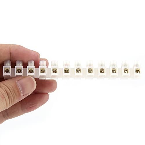Terminal Blocks 10Pcs 360V 10A Screw-in Electrical Connectors 12 Position Wire Connector Strips for Industrial Equipment