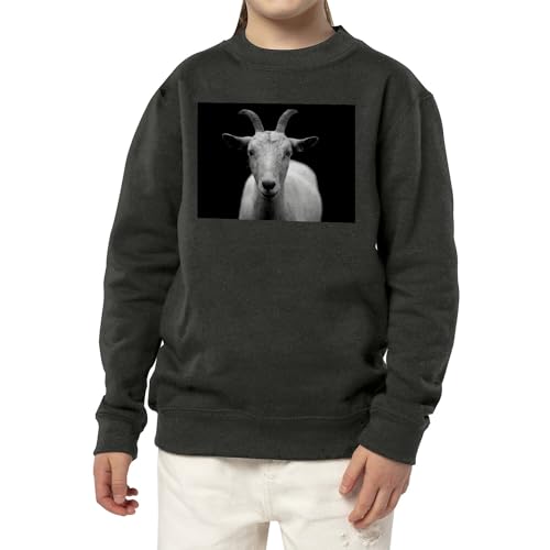 Sweatshirt enfant motif bouc imprimé nature en coton doux
