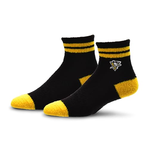 For Bare Feet NHL PITTSBURGH PENGUINS Cozy Two Stripe Quarter Sock Team Color YOUTH
