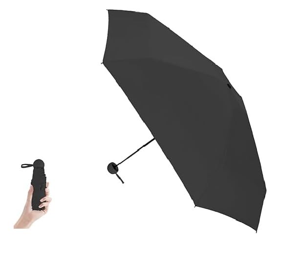 Mini Portable Umbrella with Capsule Case Outdoor for Women Men & Kids 5 Folds UV Protection Compact Foldable Backpack Travel Umbrellas for rain & Hot Summer Capsule Umbrella-image-40