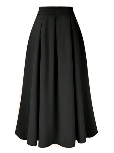Women's Elegant Elegant High-Waisted Pleated Skirt Spring Summer Maxi Long Skirts2