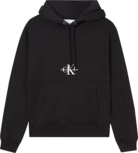 Calvin Klein Jeans Damen Monogram Logo Hoodie Hooded Sweatshirt, Ck Black,...