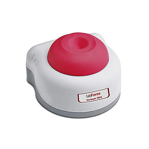 lab Force 1154J89 Mini Vortexer Mixer with Blue Cup Head, European Plug, 100V-240V, 50/60Hz, 0.7A, 3.7" Width, 3.9" Length, 2.6" Height