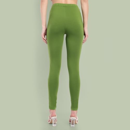 Image of ONE SKY Women Full Length Leggings | Cotton Modal Spandex Blend | High Waist Stretchable & Bio-Washed Fabric | Colour-Lock Technology | Comfortable Leggings for Women