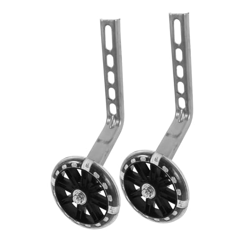 Ruedas de entrenamiento para bicicleta UPKOCH LED con luz intermitente, resistente al desgaste, para principiantes, negro, soporte silencioso para ciclismo para niños miniatura 1
