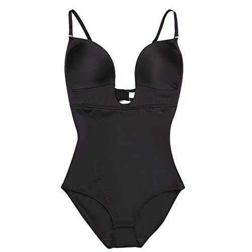 Thong underwear ZR98US le body gainant noir anti-marques pour un décolleté plongeant sans complexe