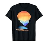 Outdoor Sunset Vintage Style Mountains Sun Nature T-Shirt