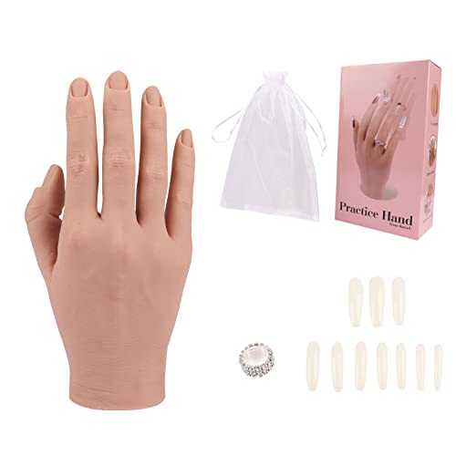KnowU Übungshand für Nageldesign, Hart Silikon Übungshand, Übungshand Nagelmodellage, Rechts Cover