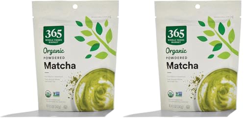 Image of 365 by Whole Foods Market, Organic Powdered Matcha, Finely Ground Whole Leaf Green Tea, 5 Ounce (Pack of 2)