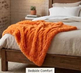 Image of Prokart Soft Faux Fur Fabric Cloth - 60 Inch Wide Pana | Fur Fabric Decorative Cloth for Crafting Soft Toys, Fancy Dress, Baby Photoshoot, Wedding Mandap & Party Decor (Orange, 1 Mtr)