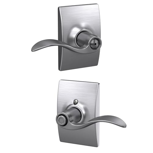 Image of SCHLAGE F40ACC626CEN Century Collection with Accent Privacy Lever, Satin Chrome