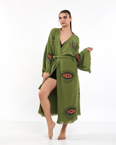 Image of Evil Eye Kimono Robe - Beach Kimono Coverups for Woman