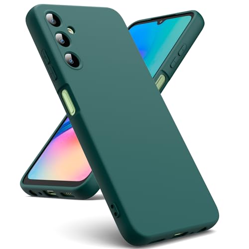 Oududianzi - Funda Compatible con Samsung Galaxy A05s [Carcasa de Silicona Líquida][Interior de Microfibra] Carcasa Antigolpes Protección Gel Ultra Suave Funda Samsung A05s - Verde Noche