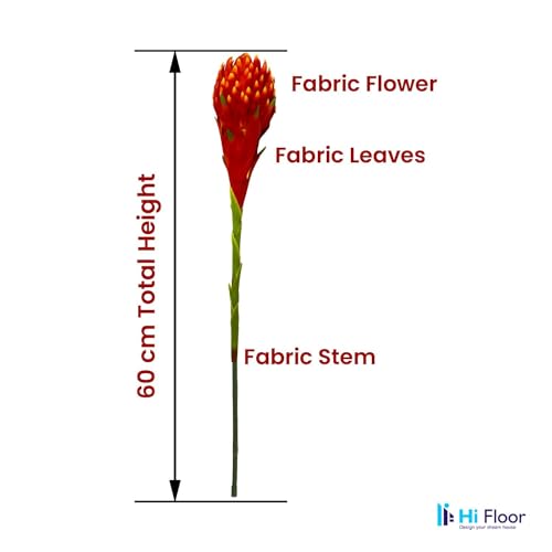 Image of Enhance Your Space with Artificial Leaf Decor Foliage for Stunning Interiors Decorative Items for Home;Office; Room; Living Room; Table; (Without Vase) (Pack of 2, Red)